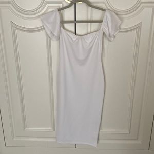 Off the shoulder white dress